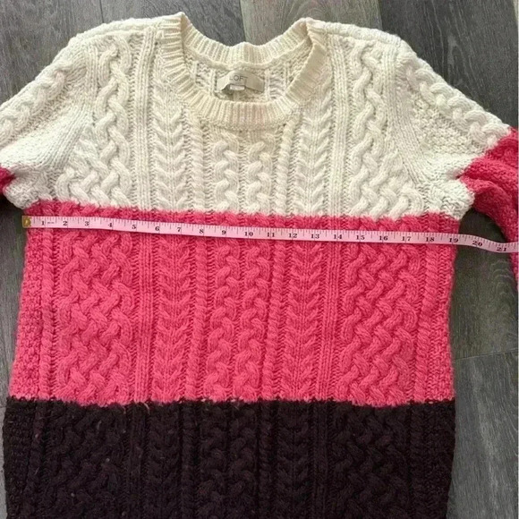 LOFT Maternity Color Block Cable Sweater - Picture 2 of 11